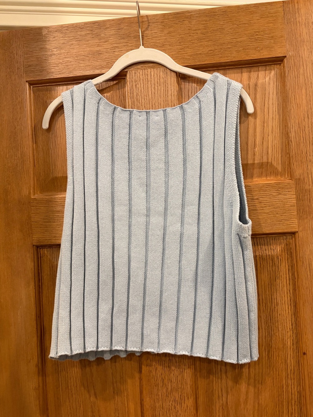 Reformation Blue Ribbed Sleeveless Sweater